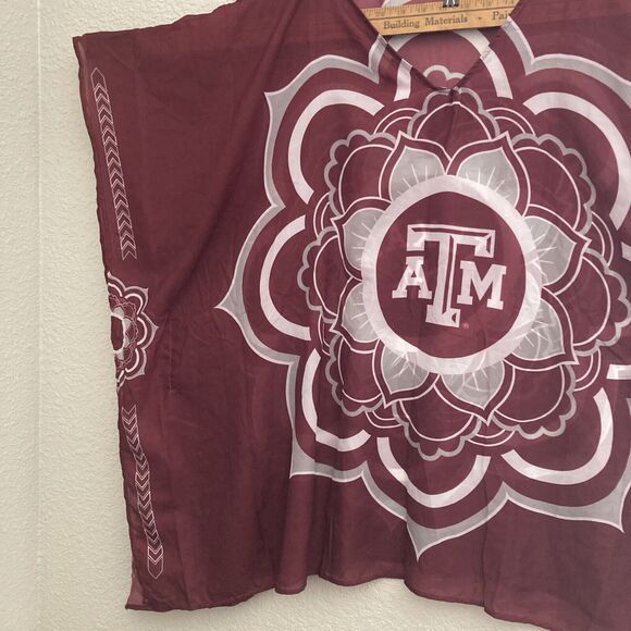 Women’s Texas A &M Sheer Caftan Poncho Tunic Top For Game Day One Size Fits All - Picture 4 of 8